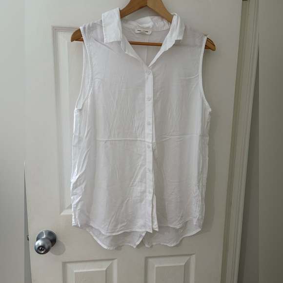 Beach Lunch Lounge crisp white tank button down collared size large lightweight - Picture 1 of 10